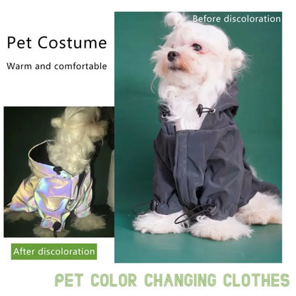 Large Dog Clothes S-7XL Flashing Pet Dogs Hoodie Coat Windbreaker Reflective Clothing for Small to Big Dogs Puppy Jacket Pug